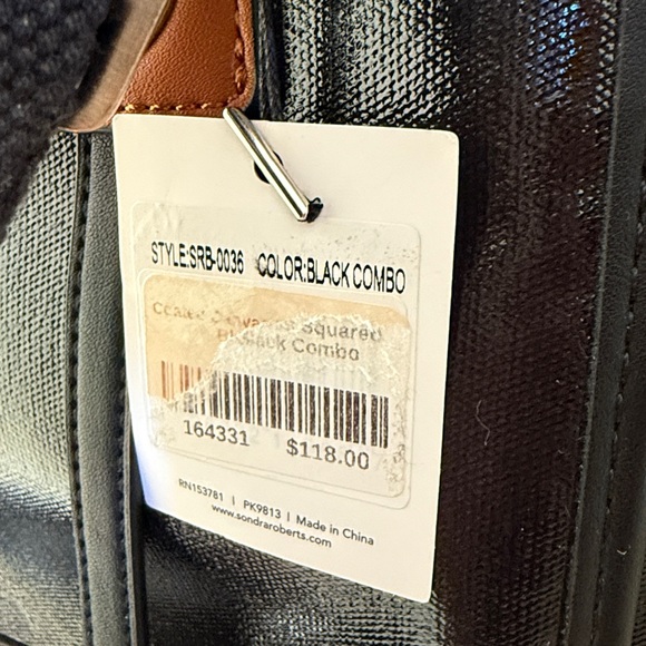 Sondra Roberts Coated Canvas Squared Tote - Picture 5 of 5